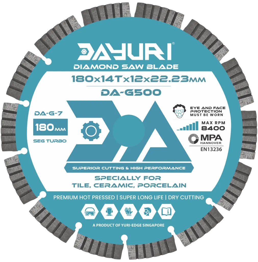 180X14TX12X22.23MM SEG-TURBO DIAMOND SAW BLADE DA-G500
