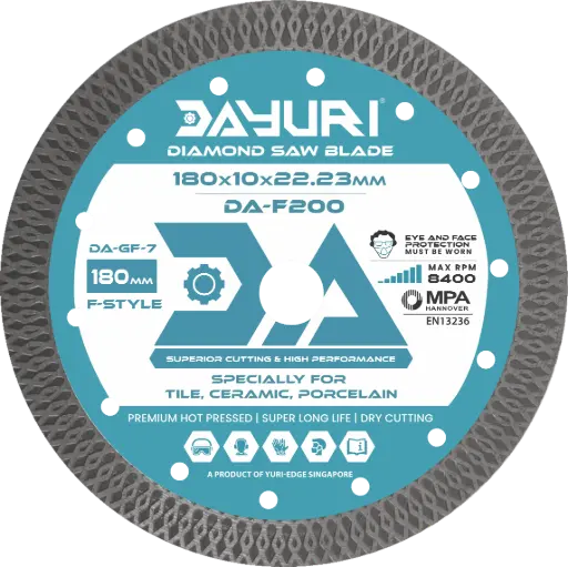 [DA-GF-7] 180X10X22.23MM F-STYLE DIAMOND SAW BLADE DA-F200