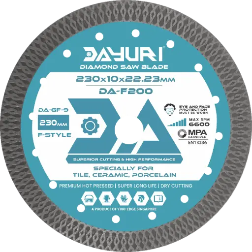 [DA-GF-9] 230X10X22.23MM F-STYLE DIAMOND SAW BLADE DA-F200