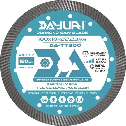 [DA-TT-7] 180X10X22.23MM THIN TURBO DIAMOND SAW BLADE DA-TT300