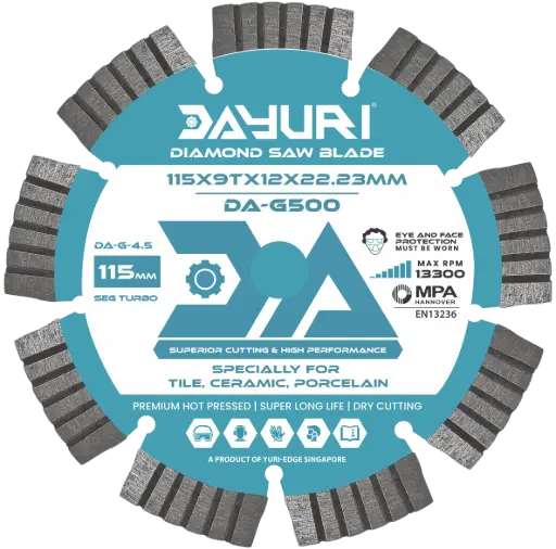 [DA-G-4.5] 115X9TX12X22.23MM SEG-TURBO DIAMOND SAW BLADE DA-G500