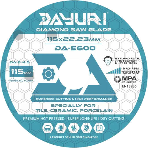 [DA-E-4.5] 115X22.23MM FOOTBALL TURBO DIAMOND SAW BLADE DA-E600