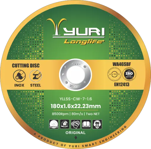 [YLLSS-CW-7-1.6] 180X1.6X22.23MM ABRASIVE 2NET WITH PAPER CUTTING WHEEL 