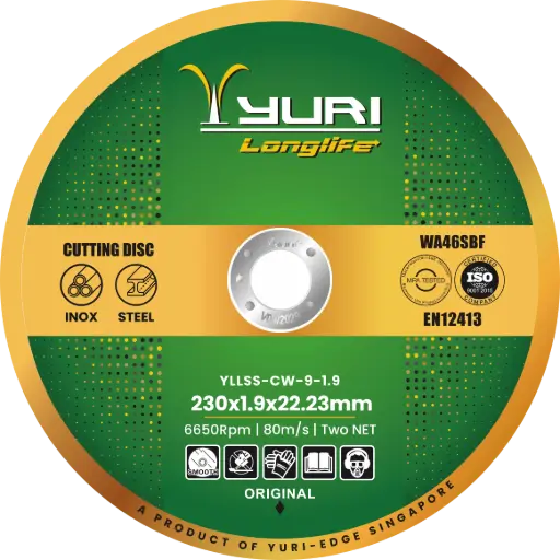 [YLLSS-CW-9-1.9] 230X1.9X22.23MM ABRASIVE 2NET WITH PAPER CUTTING WHEEL 