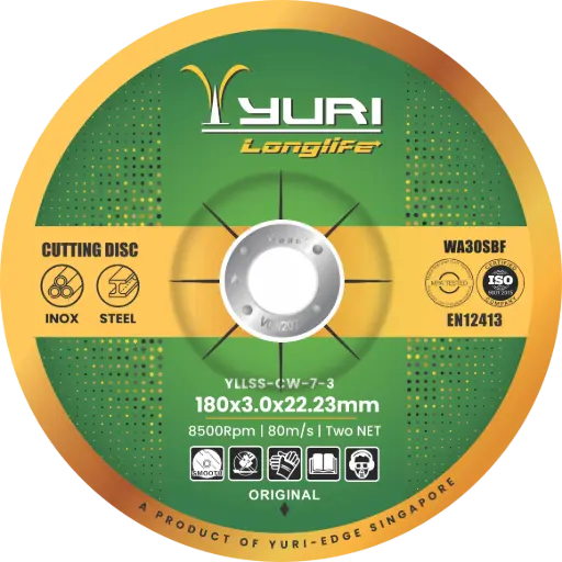 [YLLSS-CW-7-3] 180X3.0X22.23MM ABRASIVE 2NET WITH PAPER CUTTING WHEEL 