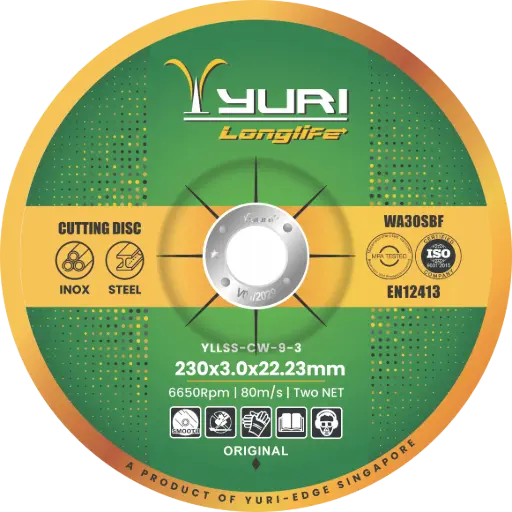 [YLLSS-CW-9-3] 230X3.0X22.23MM ABRASIVE 2NET WITH PAPER CUTTING WHEEL 