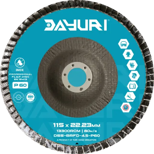 [DSS-BRFD4.5-P60] 115X22.23MM P60 ABRASIVE FLAP DISC